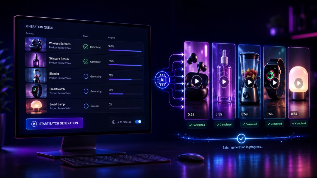 Batch video creation queue